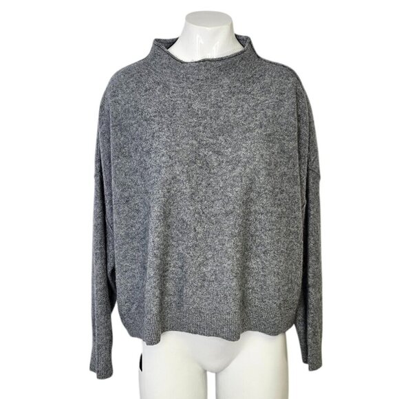 Anthropologie Pilcro The Alani 100% Cashmere Sweater, Grey, Mock Neck, Size MP - Picture 1 of 8